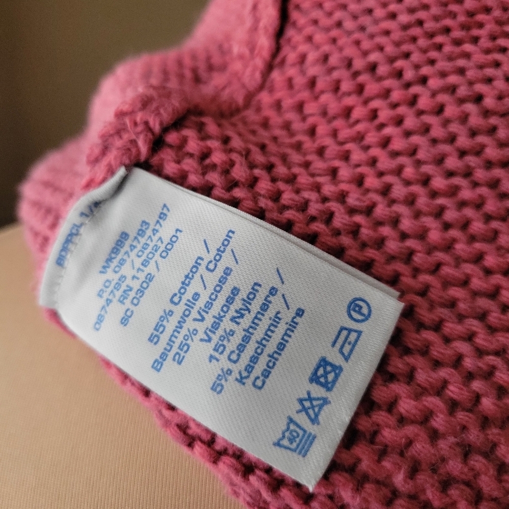 Women's Boden Salmon Pink Waffle Knit Crewneck Sweater Size 6 - Picture 9 of 10